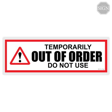 Out Of Order Do Not Use Sign Laminated Signage Label 4 X 11 Inches Lazada Ph