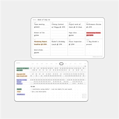 Weeks And Habits Cards Planner Cards Minimal Desk Setups