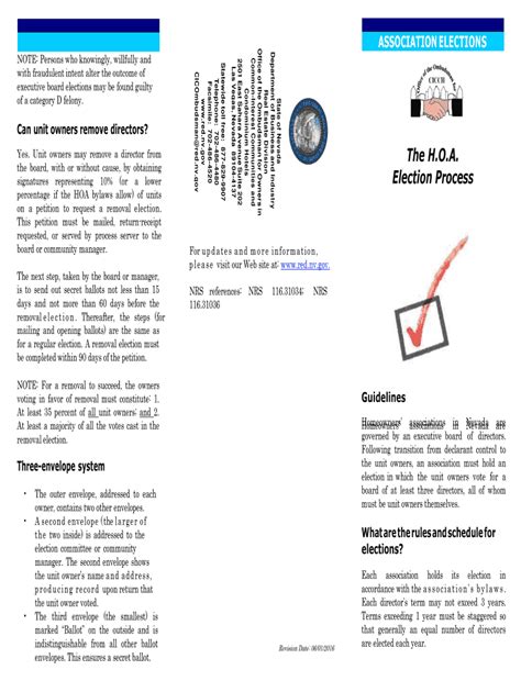 Fillable Online Fillable The H O A Election Process Fax Email Print