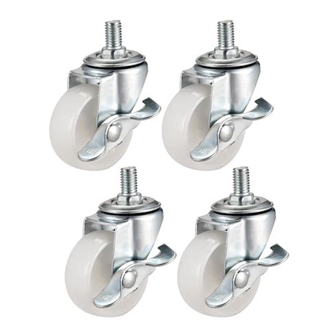 Uxcell 2 Inch Swivel Caster Wheels PP 360 Degree Threaded Stem Caster