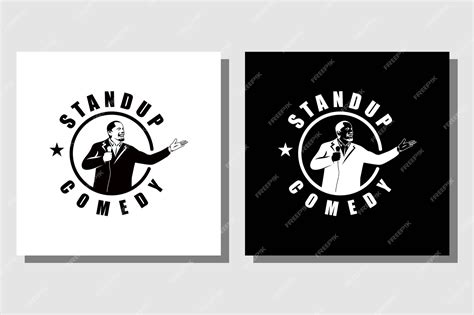 Premium Vector Stand Up Comedy Emblem Badge Sticker Logo Design