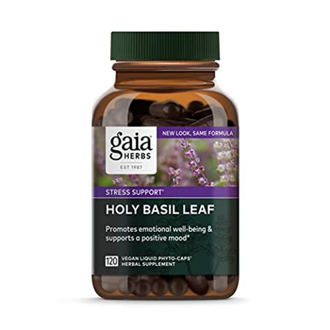 Gaia Herbs Holy Basil Leaf Stress Support Adaptogenic Ayurvedic Herb