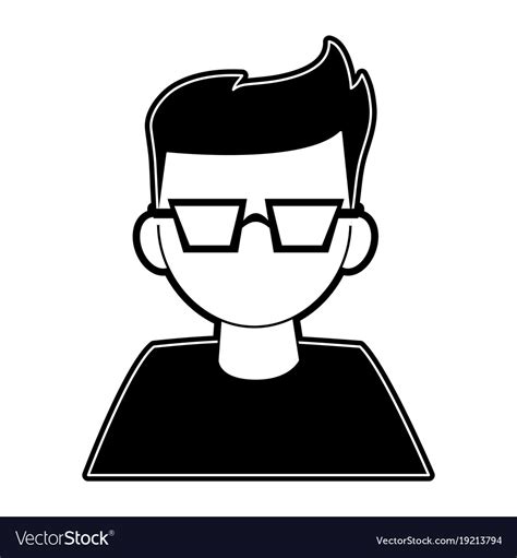 Geek Man Cartoon Royalty Free Vector Image VectorStock