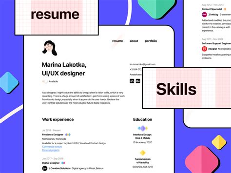 Minimal CV Resume Template Free Figma Resource Figma Elements