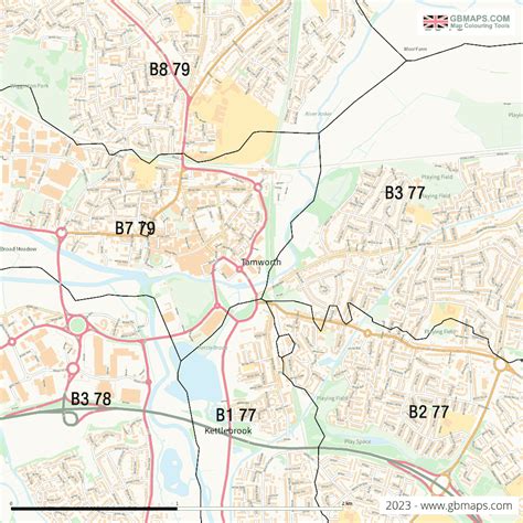 Tamworth Vector Street Map