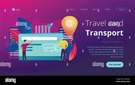 Public Transport Travel Pass Cardconcept Landing Page Stock Vector Image And Art Alamy