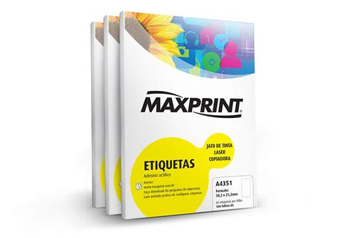 Etiqueta A4351 MAXPRINT 100 folhas loja de informática Gaúcha