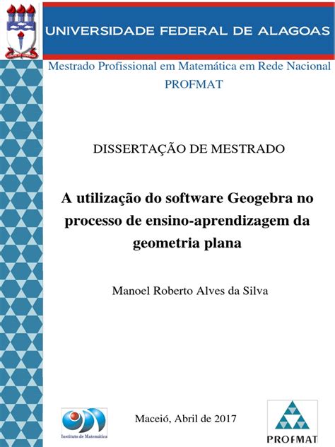 A Utilização Do Software Geogebra No Processo De Ensino Aprendizagem Da