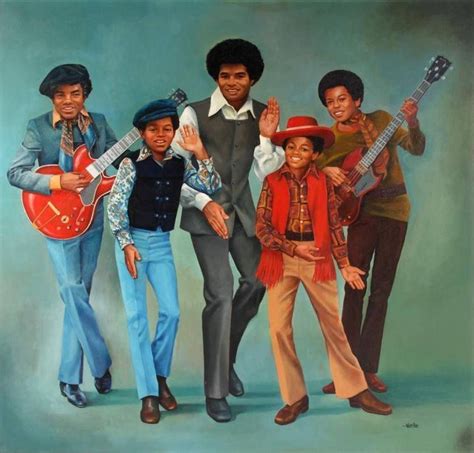 Painting Of The Jackson 5 From The 70s Era L R Tito Marlon Jackie