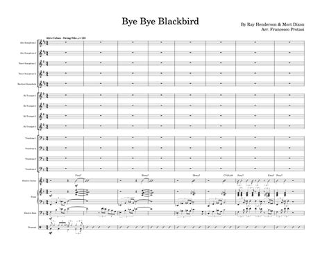 Bye Bye Blackbird Arr Francesco Protasi Sheet Music Ray Henderson