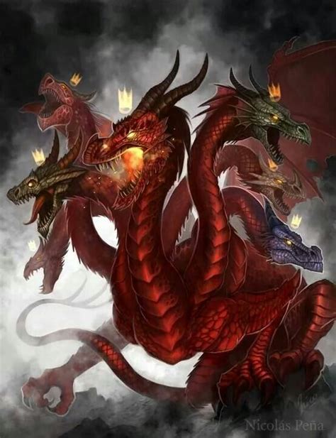 Then Another Sign Appeared In Heaven An Enormous Red Dragon With Seven Heads And Ten Horns And