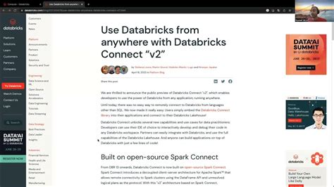 Getting Started With Databricks Connect V2 Youtube