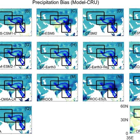 Spatial Distributions Of Annual Total Precipitation Bias Between 16