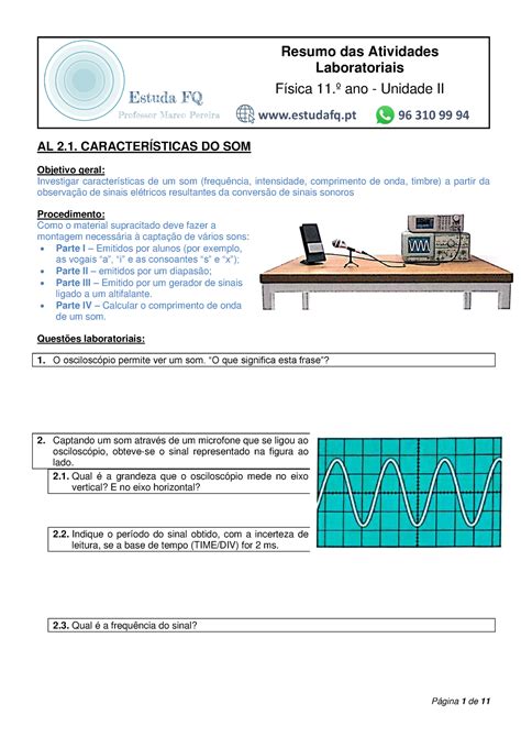 Estuda FQ Resumo AL Fisica F2 Resumo Das Atividades Laboratoriais