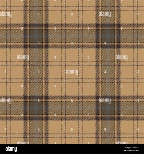 Tartan Brown Beige Seamless Fabric Texture Vector Illustration Stock