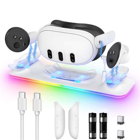 Vr Charging Dock For Meta Quest Fast Charging Station With Colorful