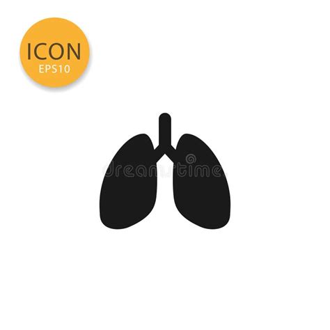 Tuberculosis Lungs Icon Flat Style Stock Vector Illustration Of