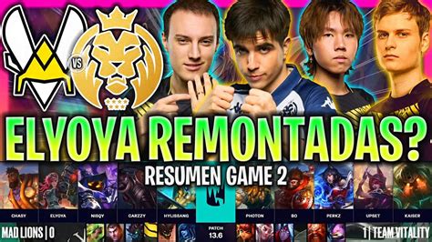 ELYOYA BUSCA LA REMONTADA CONTRA UPSET VIT Vs MAD GAME 2 RESUMEN LEC