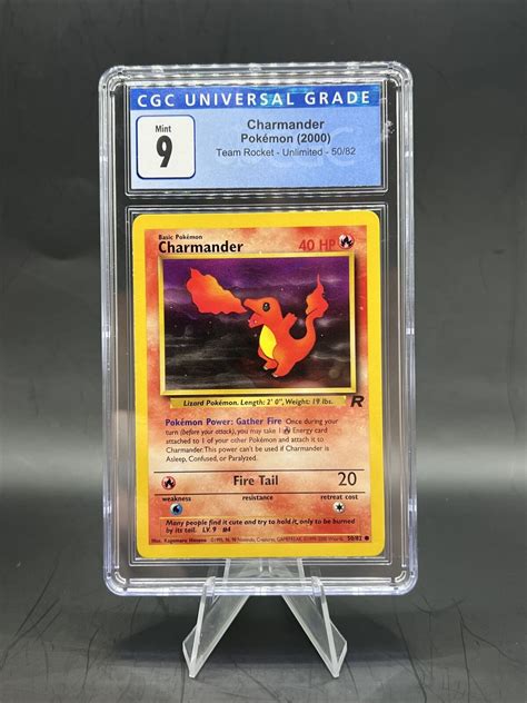 Cgc Mint Pokemon Team Rocket Unlimited Charmander Non Holo