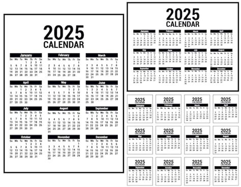 2025 Calendar Calendar Vectors And Illustrations For Free Download