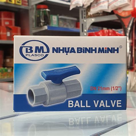 Van khóa nước phi 21 27 34 42 49 van cầu nhựa PVC Bình Minh Vòi nước