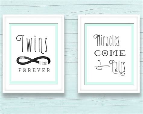 Inspirational Twin Quotes Twins Forever Quotes 11x14, Twin Baby Gifts ...