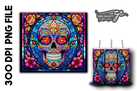 Sugar Skull Stained Glass Bundle Bundle · Creative Fabrica