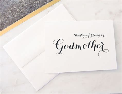 Thank You For Being My Godmother Card Godmother T Card Etsy Denmark