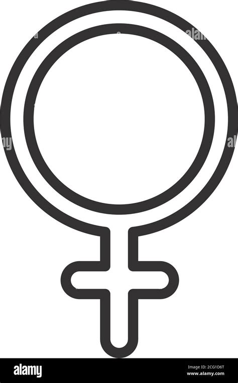 Feminism Movement Icon Symbol Gender Female Rights Pictogram Line