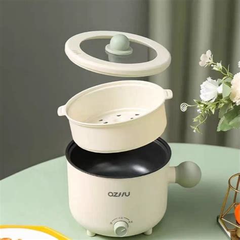 Azhu Multifunctional Electric Hot Pot With Heat Levels And Steamer Rack Cm Convenient L