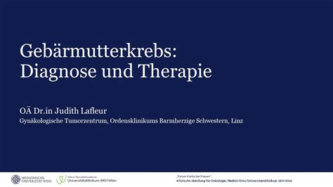 Krebs bei Frauen Modul 3 Gebärmutterkrebs Diagnose und Therapie