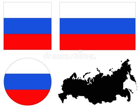 Russia Map And Flag Largest Country In The World In Eurasia Stock