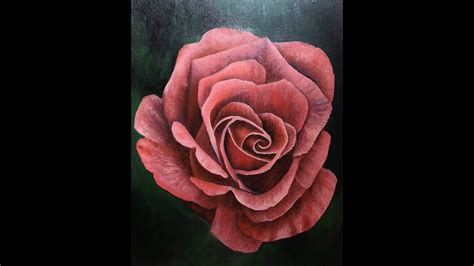 How To Paint A Rose In Acrylics For Beginners Youtube