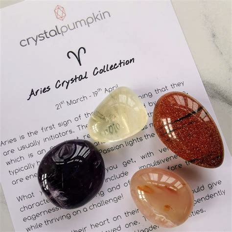 Aries Crystal Set Zodiac Star Sign - Gemstone Set for Arieans - Aries