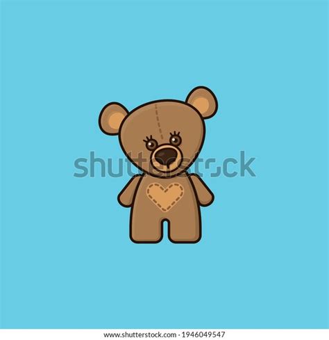 Cute Brown Teddy Bear Vector Illustration Stock Vector (Royalty Free ...