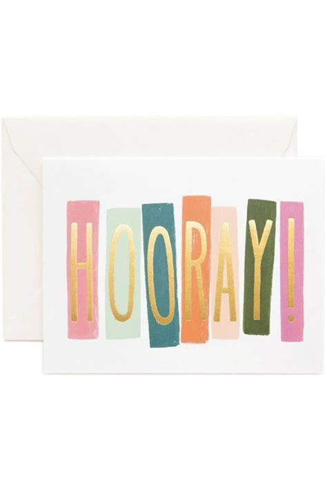 Hooray Greeting Card Happy Cards Cards Congratulations Card