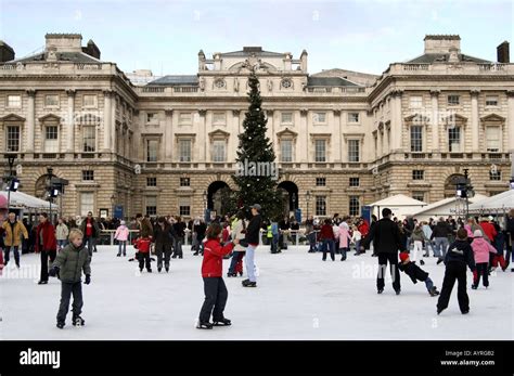 Somerset House ice rink in winter, in London England Stock Photo - Alamy