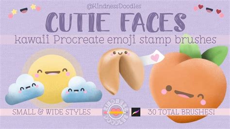 Cutie Faces Procreate Emoji Stamp Brushes