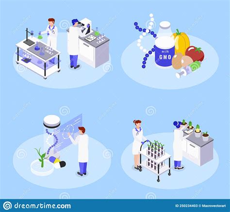 Bio Engineering Isometric Concept Stock Vector Illustration Of Innovation Engineering 250234403