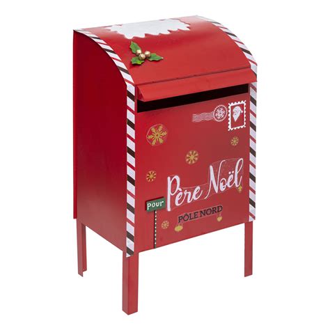 Boîte aux lettres Père Noel Rouge Déco de Noël pour la maison Eminza