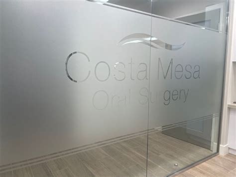 Frosted Glass Graphics Provide Privacy And Branding At Costa Mesa Oral