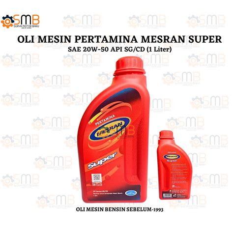 Jual Oli Mesin Mesran Super Sae W Api Sg Cd Liter Shopee Indonesia