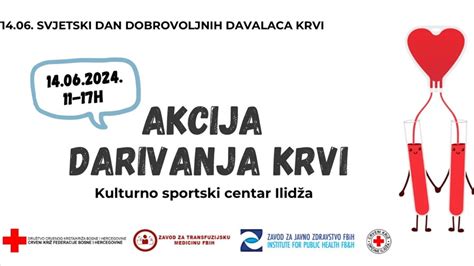 Akcija Darivanja Krvi Povodom Svjetskog Dana Dobrovoljnih Davalaca Krvi