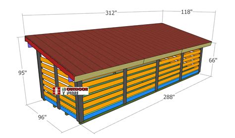 8x24 Firewood Shed Plans 7 12 Cords Storage