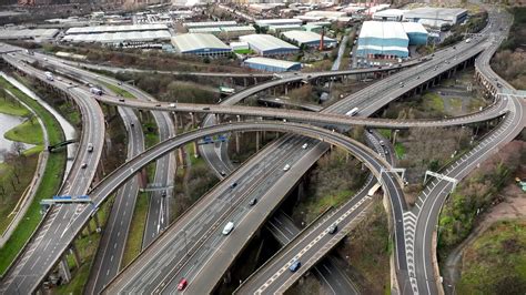 Aerial View Of Vehicles Driving On Spaghetti Junction 23451734 Stock