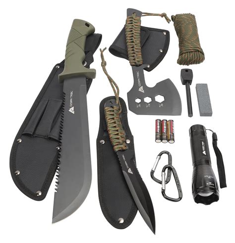 Ozark Trail 12 Pack Camping Tool Set With Flashlight Machete Knife