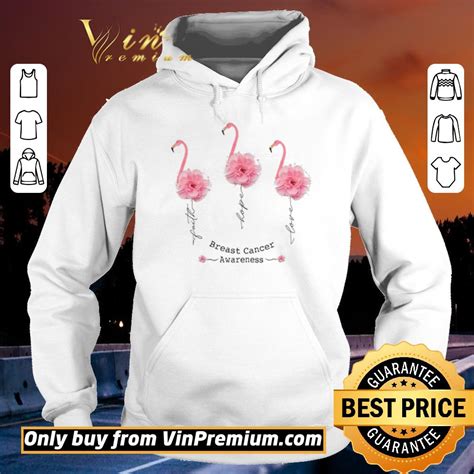 Official Flamingo Faith Hope Love Breast Cancer Awareness Shirt Hoodie