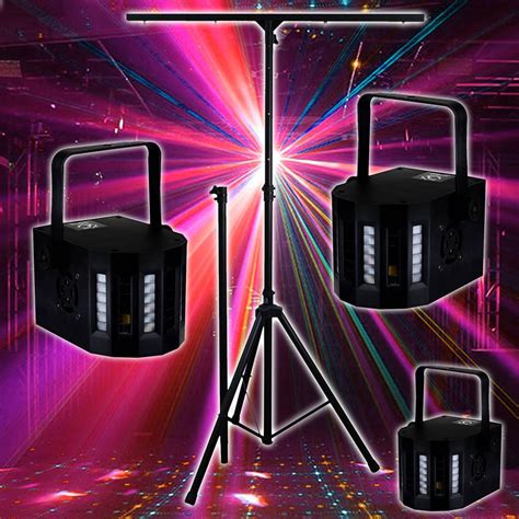 PACK Sono DJ LIGHT Jeux de lumière 3 EFFETS DERBY Noir 4 LEDs RGBW