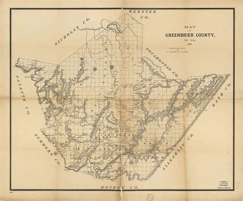 Map Of Greenbrier County W Va From Actual Survey Picryl