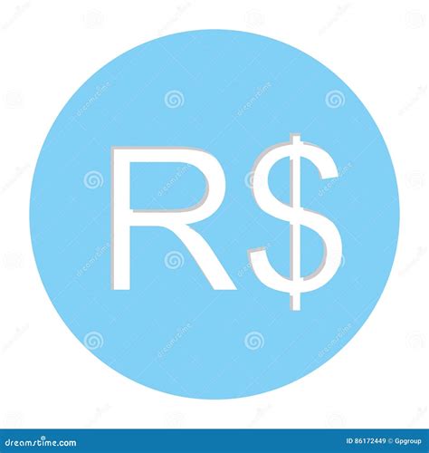 Real Brazil Currency Symbol Icon Stock Illustration - Illustration of ...